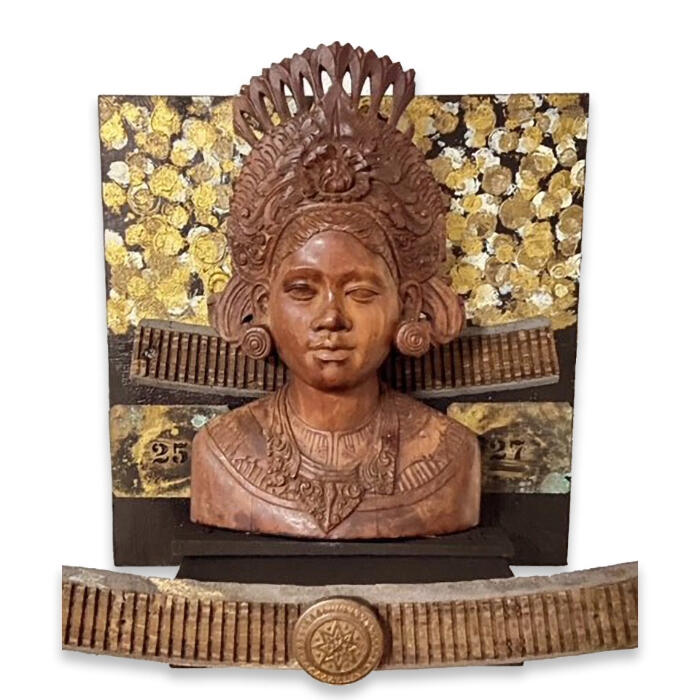 Warrior "12x12" Mixed-Media Construction on Wooden Panel $400 - Now Available.