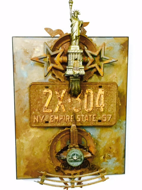 Empire State - 24&quot; x 24&quot; mixed media - SOLD