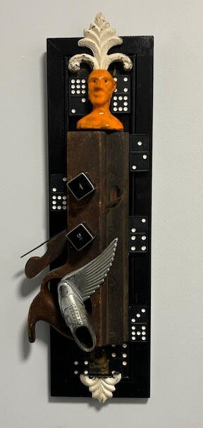 Lite in the Loafers - 6&quot; x 20&quot; Mixed-Media on wood - $400