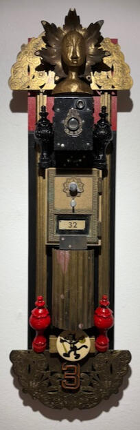 Apartment 32 - 6&quot; x 24&quot; Mixed Media on wood. $600