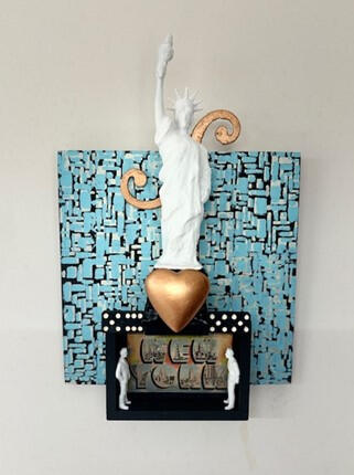 NYC Boys - 12&quot; x 12&quot; Mixed Media - $400