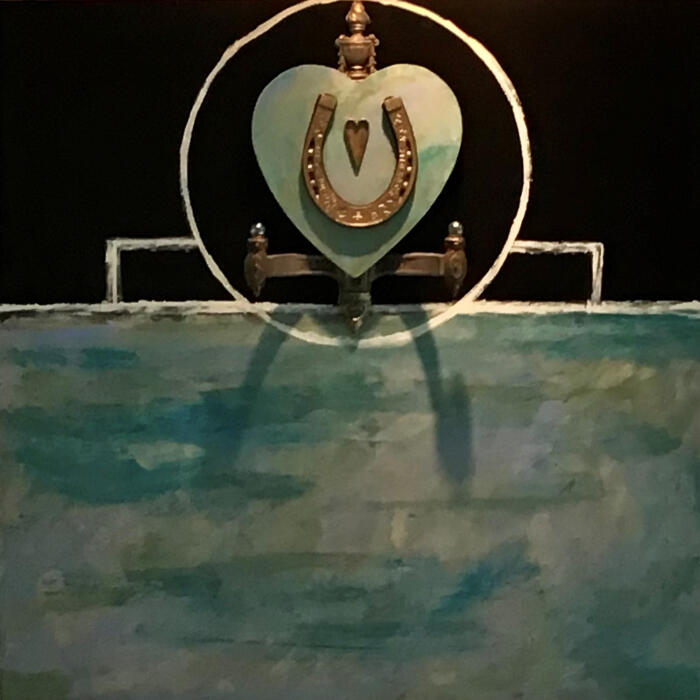 Lucky In Love - 30&quot; x 30&quot; Mixed Media on Wood $800