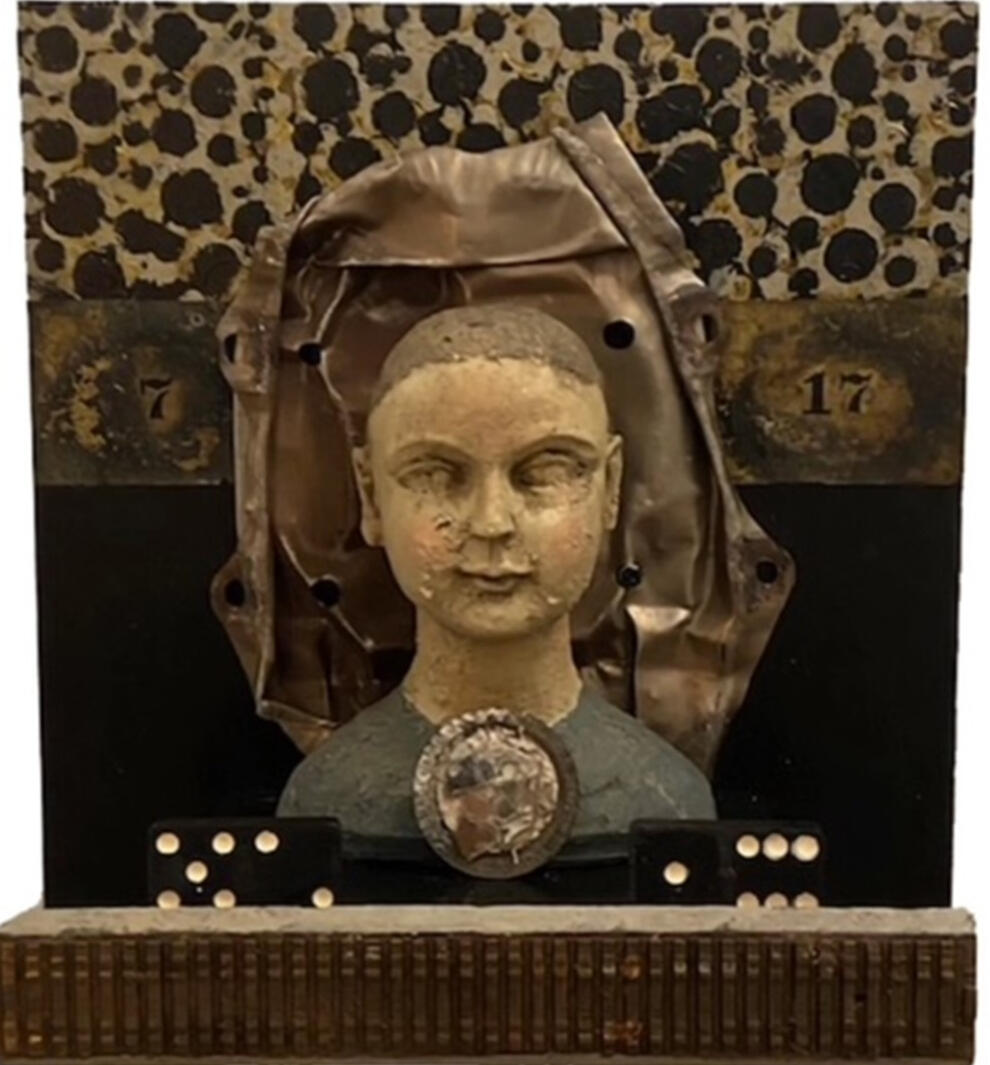 Their Name is LUCKY - 12&quot; x 12&quot; Mixed Media - $500