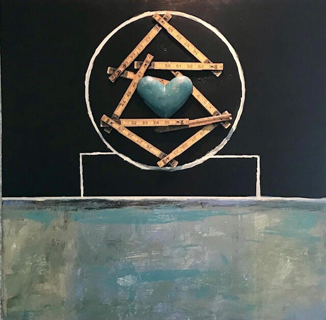 Measured in Love - 30&quot; x 30&quot; Mixed Media on wood - $800