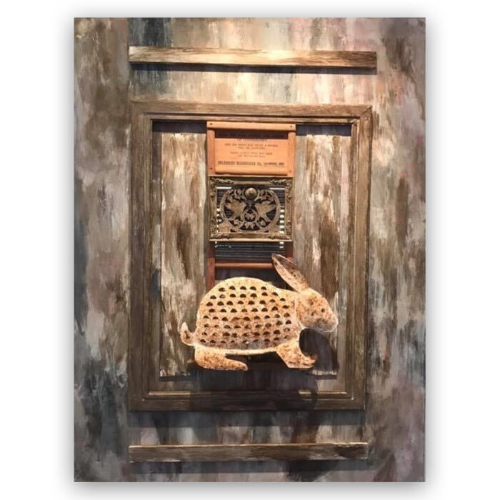 Go Ask Alice “36” x 48” Mixed Media on wood panel - $2000