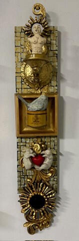 Love Bunnies - &quot;6 x 24&quot; Mixed Media on Wood - $600