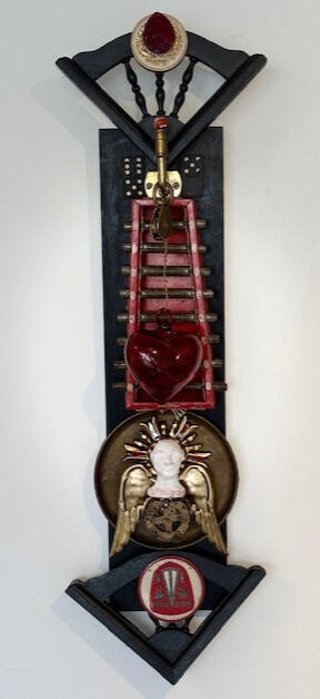 Red Sound - 6&quot; x 24&quot; - Mixed Media - $600