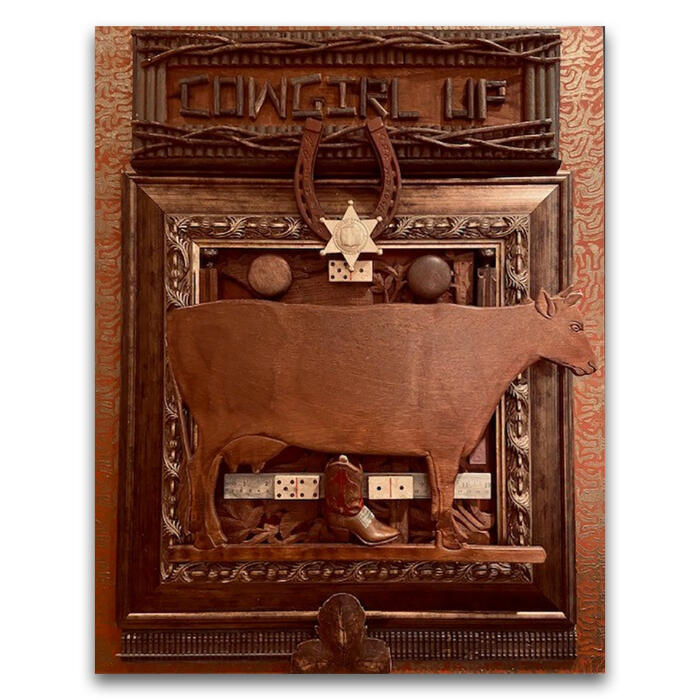 Cowgirl-Up-24x30-Mixed-Media-on-Wooden-Panel-$800