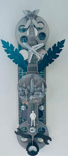 NYC BLU - 6&quot; x 24&quot; Mixed Media on Wood - SOLD
